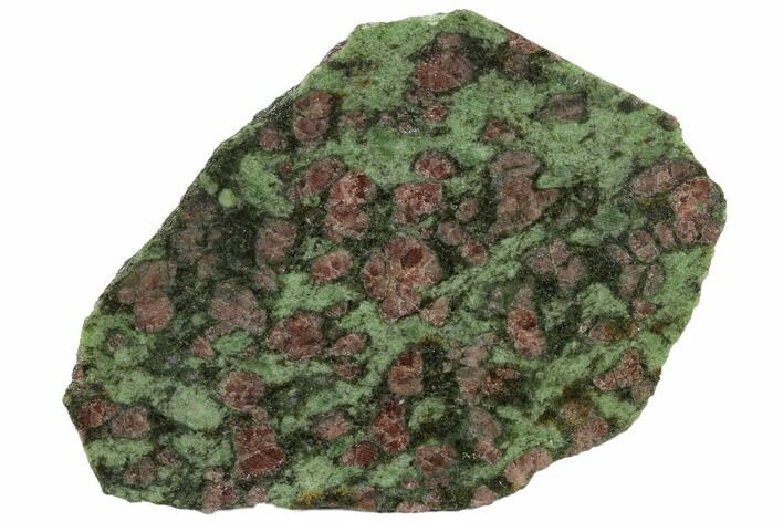 Polished Pyrope, Forsterite, Diopside & Omphacite Slice - Norway #131434